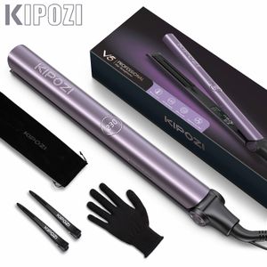 Kipozi Flat Iron 2 i 1 Instant Heat Professional Beauty Tool Justerbar Temperatur Hårstriager med digital display 240506