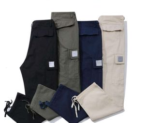 Projektantki Mens Cargo Spodnie Północnoamerykańskie High Street Pure Cotton Five Point Checkpts jogger dresspanty sznurka na zewnątrz spodni z kieszeniami moda3