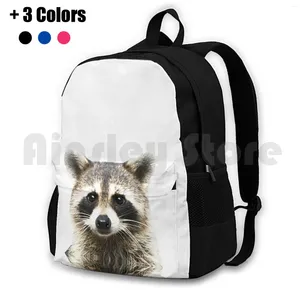 Backpack Raccoon Stampa Arritazione per la scuola materna ANIMALIGNI ART ART OUTDOOR ECCIVIMENTO SACCHE SPORT SPORTICA