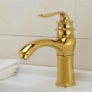 Смесители раковины для ванной комнаты антикварные золотые рамки Классическая медная ручка с холодной и микшер