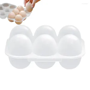 Depolama Şişeleri 6 Yumurta Konteyneri Dayanıklı Buzdolabı Şeffaf Tepsi Ev Organizasyonu Seyahat için Açık Taşıma Dağıtıcısı