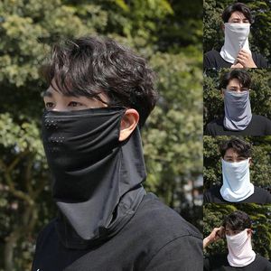 Halsdukar män utomhus sport ansikte mask sommar solskyddsmedel täcker kvinnor silkes hals wrap andning cykling 1 st