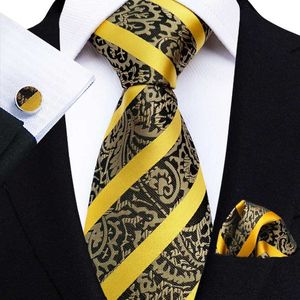 Cravatta set di paisley cravatte per il collo per uomini stampa di seta di lusso jacquard intrecciata intrecciata tasca quadrata di gemelli set regalo uomo affari cravatta per le matrimoni