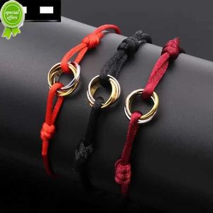 Mens Womens Bracelet Designer Fashion Trinity Stainless Steel Ring String Three Rings Hand Strap Couple Bracelets 3LH4