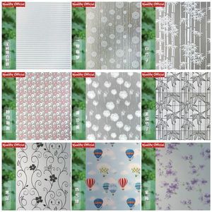 Window Stickers 45x200cm Creative Pattern Frosted Glass Film Opaque Anti-mite Bathroom Kitchen Living Room Sliding Door Waterproof