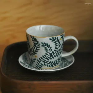 Canecas Blossom de Pear Blossom Painted Hand Catkin Japanese Coffee Cup Tarde Tarde e pires 200ml Latte