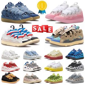 Lanvin Designer Shoes Woman Luxury Lavinss Shoes Lavines Denim Blue Pink Black White Lavan Lanvan Curb Sneakers【code ：L】Trainers Womens Mens Shoe Big Size 12