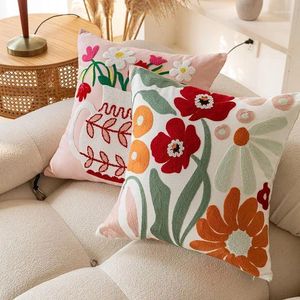Yastık çiçek dekoratif atış kapakları jacquard yastık kılıfı yumuşak kare rahat kanepe yatak odası