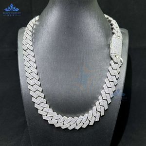 Hip Hop Jewelry Sterling Sier Jewelry 15Mm VVS Moissanite Cuban Chain Necklace For Men Women