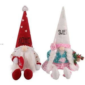 Dekorationen handgefertigte Party Valentiner Gnome Plüsch schwedische Tomte für Home Office Shop Tabletop Dekor 926