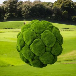 Decorative Flowers Artificial Fake Moss Ball Eternal Life Green Plants Grass Landscape Crafts Mini Straw Mattress For El Garden Shopwindow