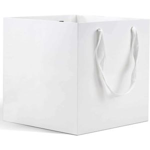 Enrole de presente grande bolsa de presente de papel branco com alça 12 pacotes de 12x12x12 polegadas de casamento quadrado para viagem Bagq240511