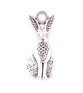 Fashion Antique Srebrny Wiking Nordic Style Zając wisiorek Sacred Rabbit Animal Talizman Talizman AccessPories53373566544836