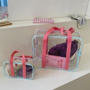 Bolsas de armazenamento Bolsa estacionária transparente da Coréia Batons à prova d'água de grande capacidade Organizador cosmético Viagem portátil bolsa