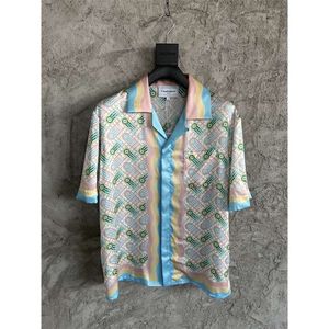 Casablanca PingPong Silk Shirts Holiday Casual Versatile Shirt Button Up Beach Shirt Casablancas