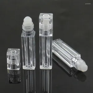 Speicherflaschen 500pcs/Los TM-LO6125 Clear-Cap 6,5 ml Quadratische transparente Kunststoff-Lip-Glanzrohr mit Rollen-Appicato