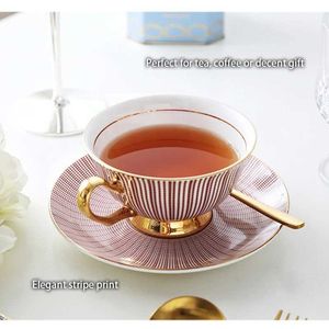 Filiżanki spodki Bone China herbaty Puchar Spoon łyżka 200 ml elegancka kawa kubek złoty zestaw porcelanowy herbata ceramiczna kawiarnia kawiarnia espresso kubek brytyjski kubek