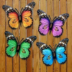 Decorative Figurines Metal Butterfly Wall Decor 7 Colors Butterflies Sculpture Iron Indoor Outdoor Hanging Art For Garden Yard Fence Home