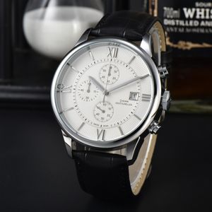 2024 Modna męska elitarna zegarek Męski Business Casual Watch 6-pinowy okrągły wyświetlacz Kalendarz skórzany pasek
