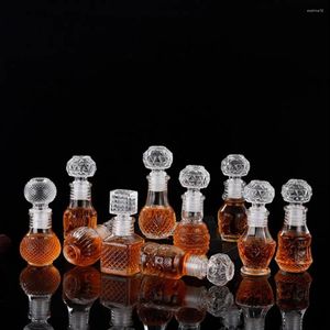 Wine Glasses 1Pc 50ml Transparent Small Empty Spirit Whisky Bottle Mini Glass Alcohol Liquor Bottles With Screw Cap Whiskey Decanter