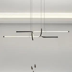 Ljuskronor modern ljus lyxig ledtrådar matsal levande kök hängande hänge fixtur svart eller guldbelysning