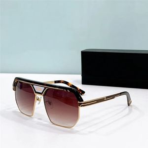 Flat Top Vintage Sunglasses Gold Brown Shaded Men Designer Sunglasses 676 Women Summer Shades Sunnies Lunettes de Soleil UV400 Eyewear
