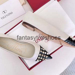 Valention Shoes Shoes Valentines Designer VT Flat Heel Valentine Pointed Nail Flat Shoes Shallow Matte Shoes Banket Bride Wedding Shoes Heel H8M5L