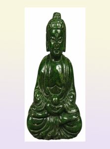 Whole cheap CHINESE OLD HANDWORK GREEN JADE CARVING BUDDHA PENDANT NETSUKE91211048724739