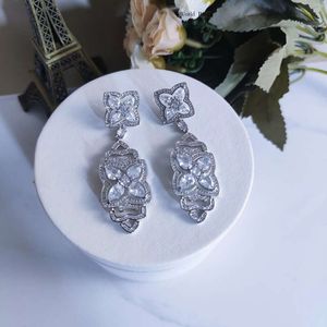 De Beers Designer Jewelr Tassel Square Diamond Long Kolczyki Classic Series Full Diamond 470