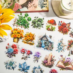 Presentförpackning 30 datorer/pack ins blommor växt klistermärken estetiskt självhäftande diy dekorativ scrapbooking handgjorda skräp journal collage material