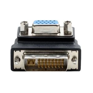 DVI-I 24+5 da maschio a VGA 15 pin femmina a 90 gradi Adattatore convertitore ad angolo destro Adattatore convertitore HD Adattatore da 15 pin VGA a DVI 24+5 Adapter