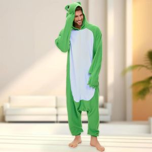 Odzież domowa Canasour Frog Costumes Doross Men One Piece Śliczna z kapturem piżama halloween świąteczny cosplay miękki zimowy bąk pajama