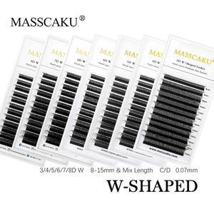 Ложные ресники Masscaku Высококачественная мягкая натуральная синтетическая норка кожа W Дизайн сборник вентилятора 0,05/0,07 мм 3D-10D Extender Tool Q240510