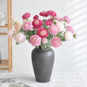 Dekorativa blommor 1st konstgjorda blommor Silk Rose Pion 52 cm Fake Plant Bouquet For Home Wedding El Table Window Decoration Accessories