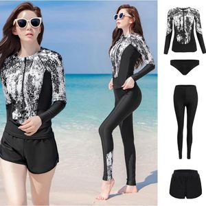 Mulheres femininas Mulheres 4pcs Rash Guards Subs