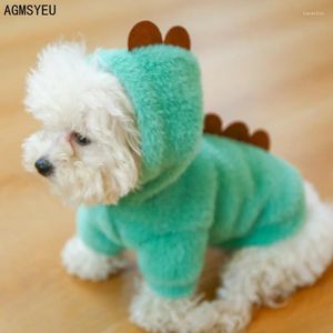 Dog Apparel AGMSYEU Small Clothes Pet Products Little Flying Dragon Hoodie Sweater Cat Winter Warm Green Siamese