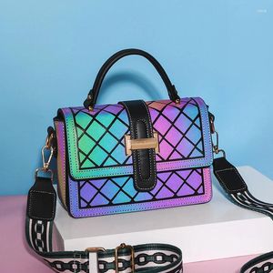 Torba fajna moda damska crosser crossbody 2024 Luminous gradient mały kwadratowy kwadrat słodka torebka rombowa w magazynie