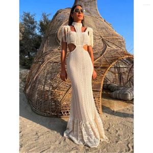 Casual Dresses 2024 Evening Sexy Equin Feather Trimmed Maxi Long Dress Gown Elegant Sleeves Formal Party