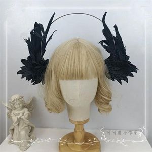 FESTIMENTO DE FESTO HALLOWEEN Cosplay Virgin Halo Lolita Angel Demon Berrying Wings Retro Pope Crown Capfe cabeceira Acessórios para cabelos