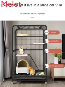 Cat Carriers Cage Villa Home Super Large Free Space Indoor Non-Toilet Integrated Pet Cattery House