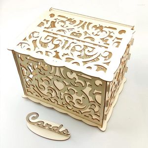 Party Supplies Wedding Card Box Envelope Gift Wooden Boxes Hollow Invitation DIY Case Decoration