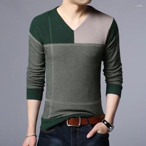 Maglioni da uomo abiti pullover liscio maglione maglione lana maschio di lana verde a v al collo casual salumini eleganti caldi grandi maglieria di grandi dimensioni