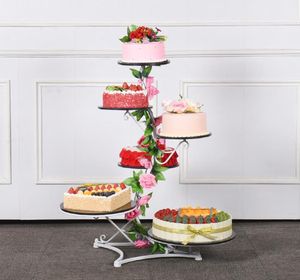 パーティーデコレーション錬鉄製のケーキスタンド多層ウェディングラックフルーツと野菜の棚の装飾的な背景DONUT9871798