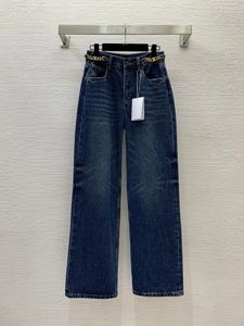 Tasarımcı Jeans 2024 Yeni Bahar Yaz Moda Panelli Aynı Stil Pantolon Lüks Kadın Pantolon Cl0512
