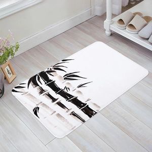 Carpets Ink Painting Bamboo Black And White Kitchen Doormat Bedroom Bath Floor Carpet House Hold Door Mat Area Rugs Home Decor