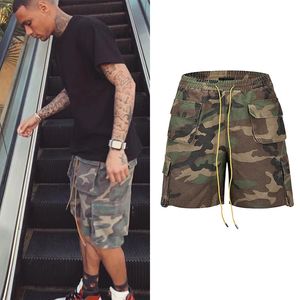 Retro Camouflage Waren-Shorts Herren Three-Wege-Custom-Taschen Military Shorts Hip-Hop Street Kleidung vollständig passt Casual Shorts 240511