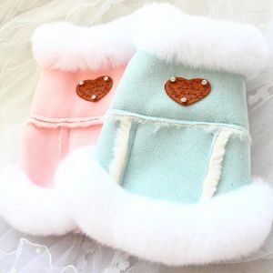 Dog Apparel Handmade Original Winter Clothes Coat Pet Supplies Jackets Fur-In-One Suede Warm Thick Lining Fur Collar Yorkie Terrier