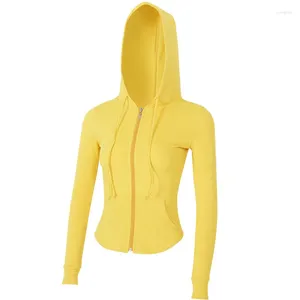 Active Shirts Honillesi Yoga Kleidung Top Frauen Frühling und Sommer Schlanker Fit Schnelltrockne Casual Jacket Hooded H41