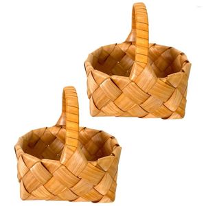 Storage Bags 2 Pcs Flower Basket Arrangement Supply Stand Wedding Holder Woven Weave