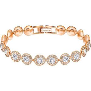 Shi Jia 1 1 High Quality Matching Rose Gold Full Diamond Twisted Buckle Bracelet for Women with Swallow Elements Crystal Bracelet for Women